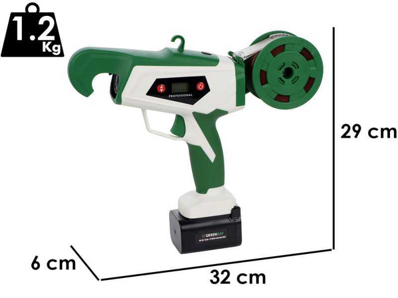 GreenBay TopTie 840 - Batteriebetriebene Weinbergbindezange - 2 x 16,4V 2Ah