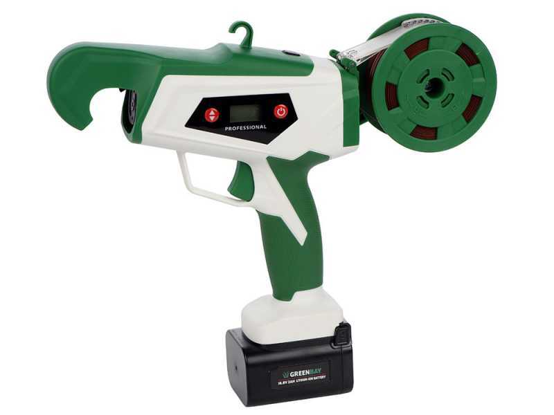 GreenBay TopTie 840 - Batteriebetriebene Weinbergbindezange - 2 x 16,4V 2Ah