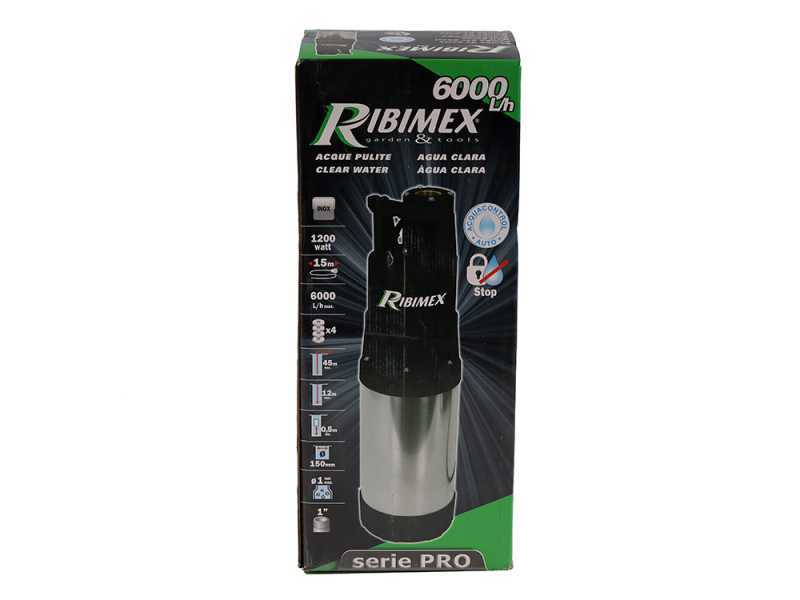 Ribimex PRPVC1201AUTO - Automatische Brunnentauchpumpe - 1200 W - Klarwasser