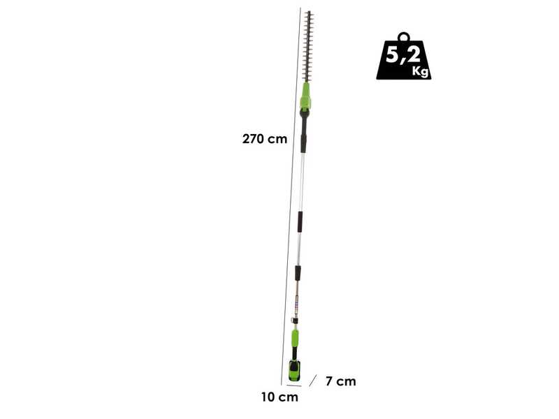 Greenworks G48PHTII - Akku Heckenschere auf Schaft - 48V 4Ah