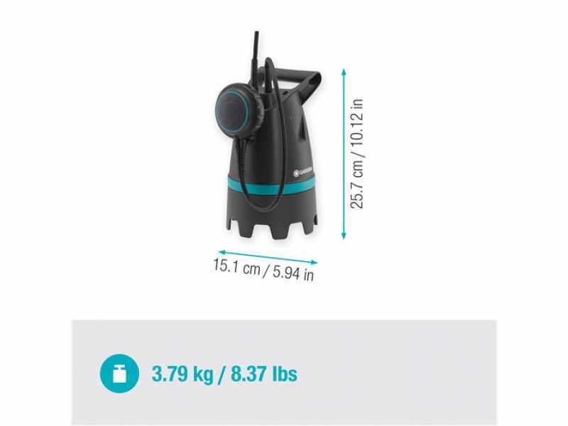 Gardena 10500 BASIC Schmutzwasser-Tauchpumpe -400 W - 10500 l/h - 0.5 bar