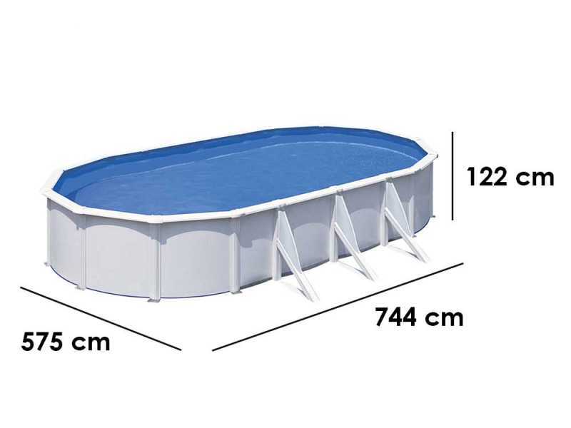 Gre Fidji Oval 730x375x120cm - Oberirdischer Stahlpool