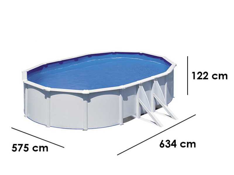 Gre Fidji Oval 610x375x120cm - oberirdischer Stahlpool