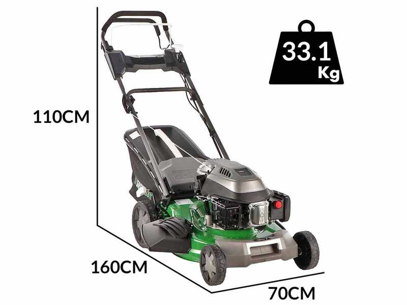 Rasenm&auml;her mit Radantrieb 4 in 1 GreenBay GB-LM 51 -  Verbrennungsmotor 196ccm