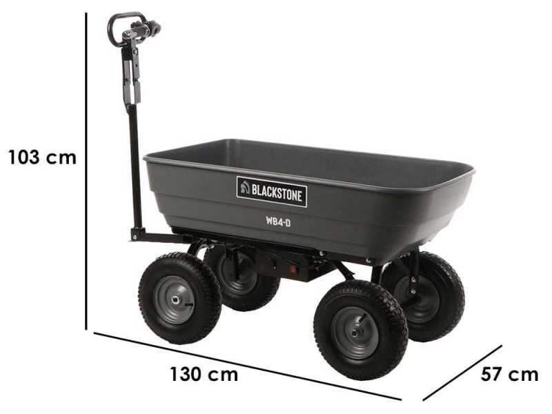 BlackStone WB4-D - Akku-Schubkarre - mit R&auml;dern - 24V/12Ah Akku