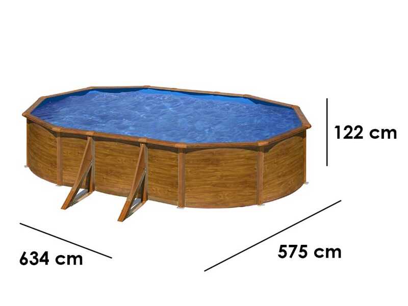 Gre Pacific Oval 610x375x120cm - Oberirdischer Stahlpool