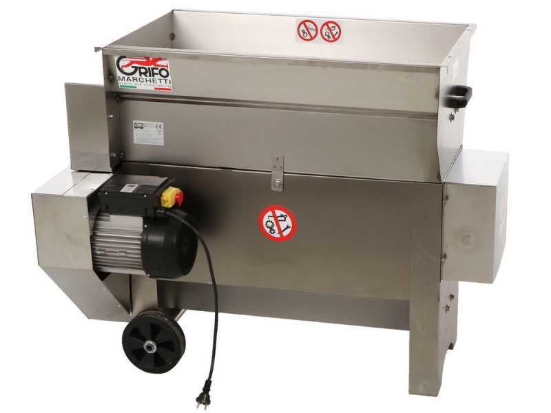 Grifo DVEP20IR - Elektrische Abbeermaschine aus Edelstahl mit Pumpe und Walzen - mit Schutzvorrichtungen