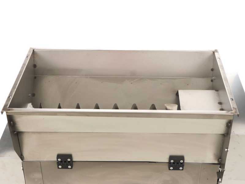 Grifo DVEP20IR - Elektrische Abbeermaschine aus Edelstahl mit Pumpe und Walzen - mit Schutzvorrichtungen