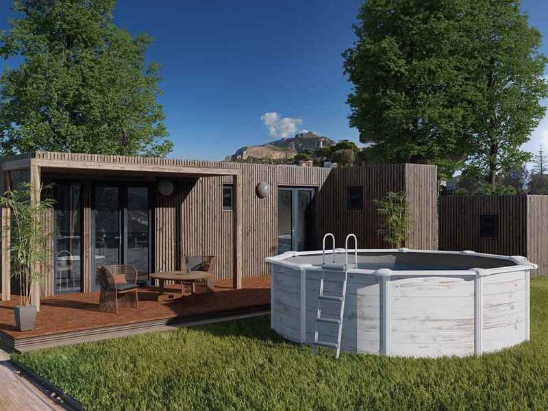 Gre Finlandia Rund Ø300 x 120 cm - Stahlwandbecken