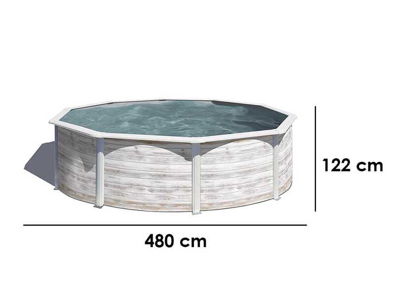 Gre Finlandia rund &Oslash;460 x 120 cm - Stahlwandbecken