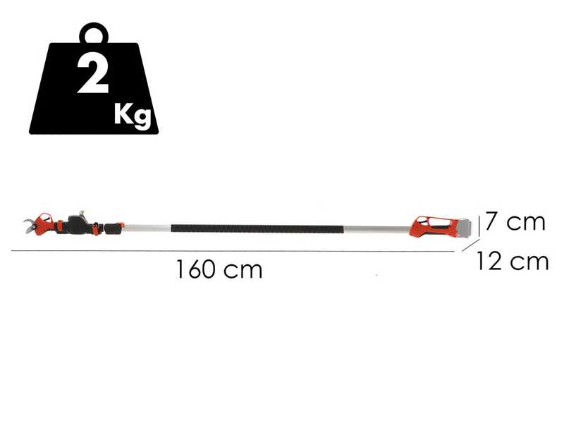 Stocker Magma E-35TP - Akku-Baumschere mit Verl&auml;ngerung- 21.6V - 160/240 cm