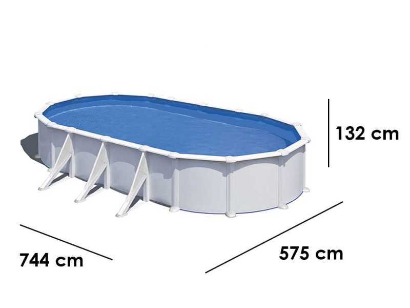Gre Atlantis Oval 730x375x132cm - Oberirdischer Stahlpool