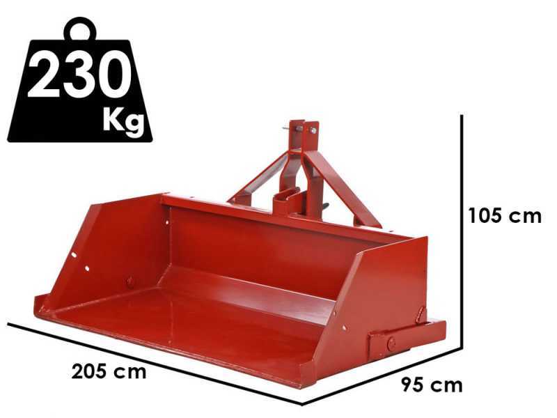 Francini PR 200 - Heckschaufel mit hydraulischem Umkippen ab 200 cm - Tragf&auml;higkeit 700 kg