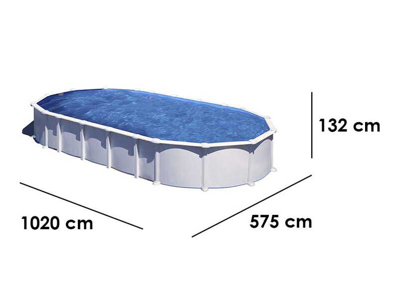 Gre Haiti Oval 1000x550x132cm - oberirdischer Stahlpool - Mit eingelassenen St&auml;ben
