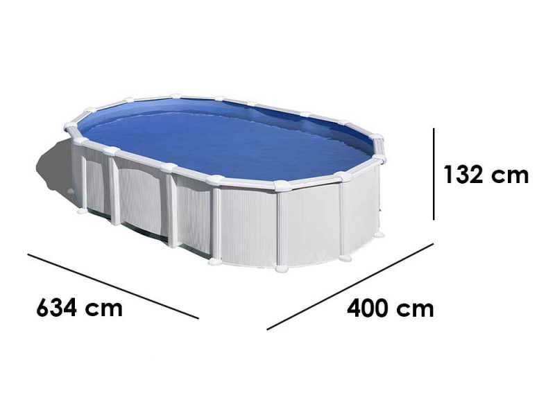 Gre Haiti Oval 610x375x132cm - Oberirdischer Stahlpool - mit unterirdischen St&auml;ben