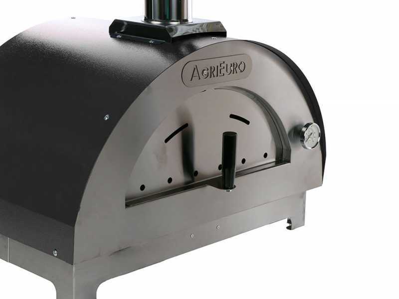 Quattro Stagioni Holzbackofen f&uuml;r Pizza - Farbe: Anthrazit - f&uuml;r 1 Pizza