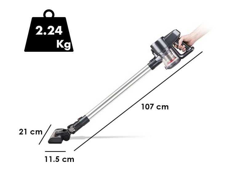 Girmi AP91 - Kabelloser Akku-Staubsauger - Lithium-Akku 22.2 V/ 2.5 Ah