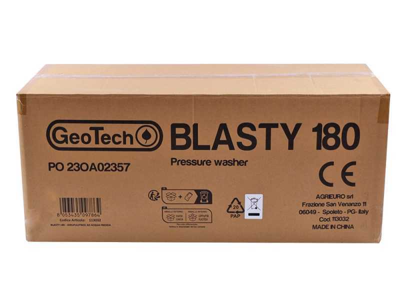 GeoTech Blasty 180 - Hochdruckreiniger mit professioneller Lanze + Kit Terrassenreiniger/Schlauchreinigung - 180 bar - 450 l/h
