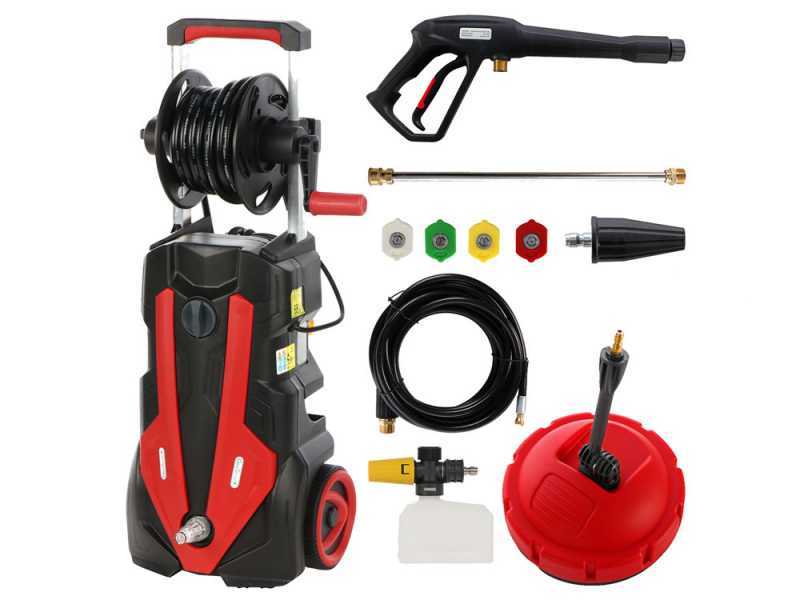 GeoTech Blasty 180 - Hochdruckreiniger mit professioneller Lanze + Kit Terrassenreiniger/Schlauchreinigung - 180 bar - 450 l/h