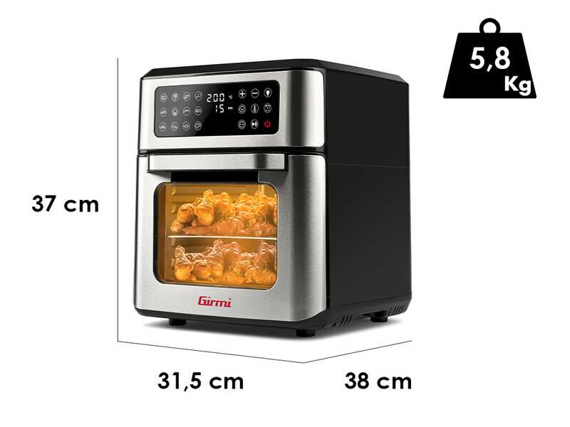 Girmi FG97 GenioPi&ugrave; - Backofen - Hei&szlig;luftfritteuse mit digitaler Anzeige