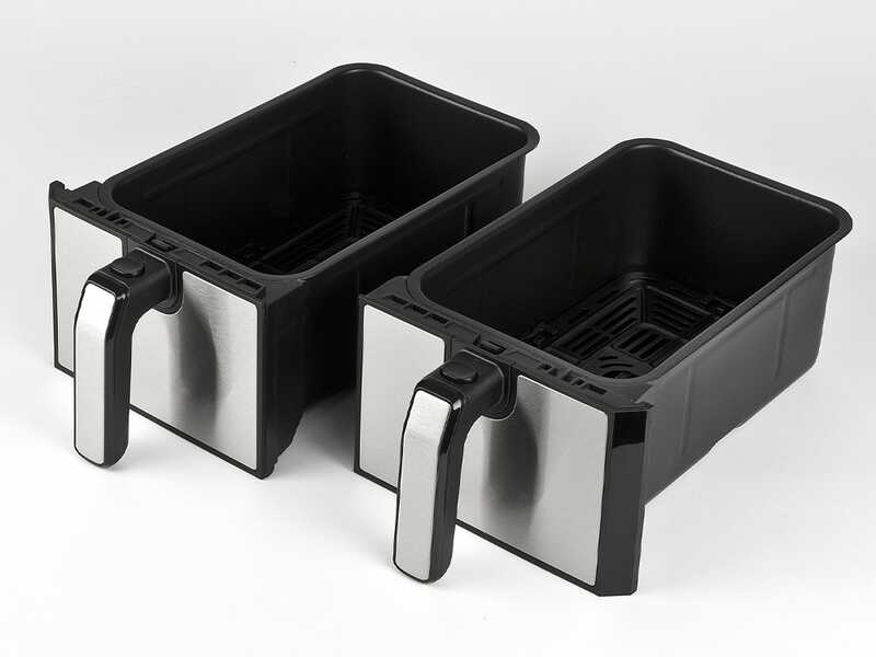 Girmi FG22 Ecofrit Bis -Hei&szlig;luftfritteuse mit Doppelkorb und digitaler Anzeige