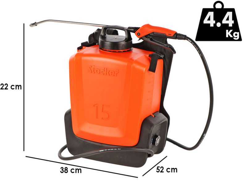 Stocker Ergomist 15 - Akku-R&uuml;ckenspritze - 15 L Tank - 21 V - 4 Ah