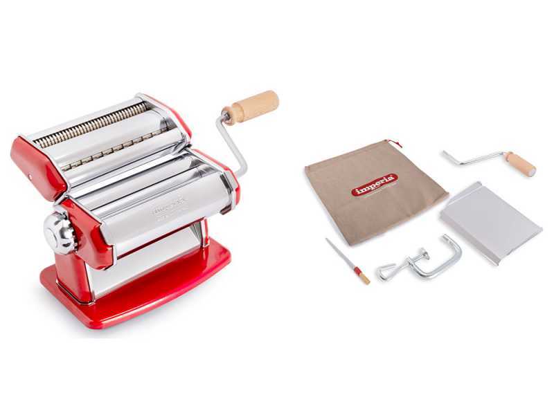 Imperia iPasta T.2/6,5 mm Rot - Manuelle Nudelmaschine au&szlig; Edelstahl