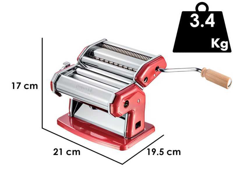 Imperia iPasta T.2/6,5 mm Rot - Manuelle Nudelmaschine au&szlig; Edelstahl