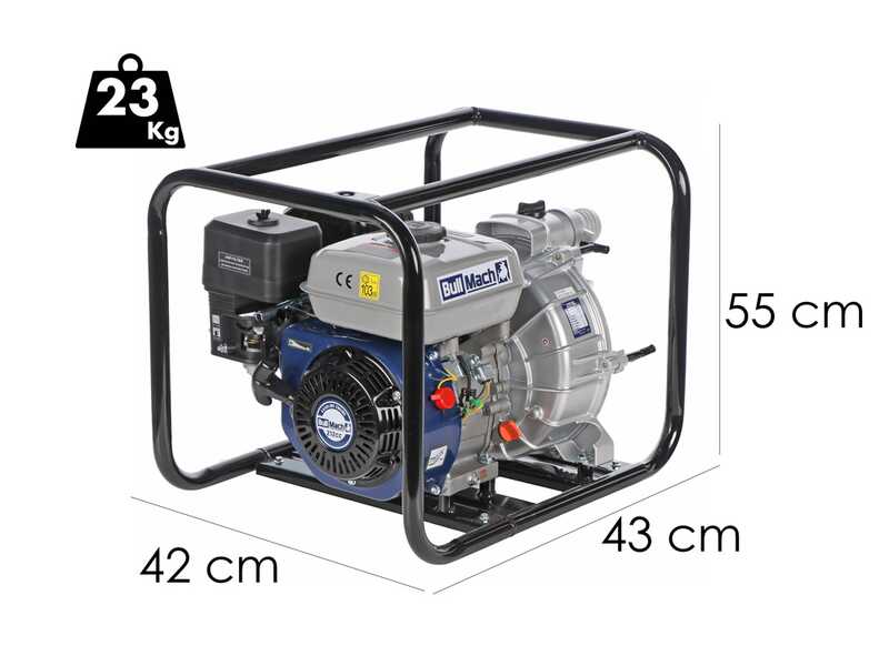BullMach NERINA 50 Benzin-Motorpumpe - f&uuml;r Schmutzwasser - Druckanschl&uuml;sse: 50mm