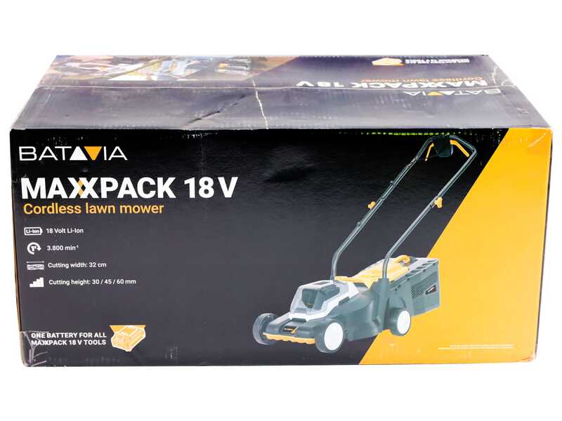 Batavia 7064713 - Akku-Rasenm&auml;her - 18 V 4 Ah - Schnittbreite 32 cm
