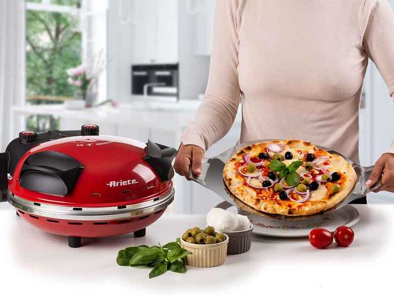 Ariete 0909 rot - Pizzaofen - Schamottstein