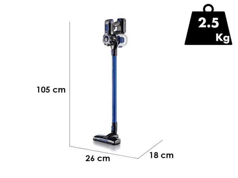 Ariete Lithium blau - Kabelloser Akku-Staubsauger - Lithium-Akku 22.2 V/ 2.2 Ah