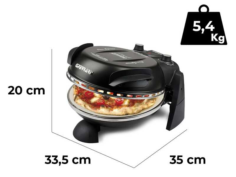 G3 Ferrari Delizia schwarz - Pizzaofen - Schamottstein