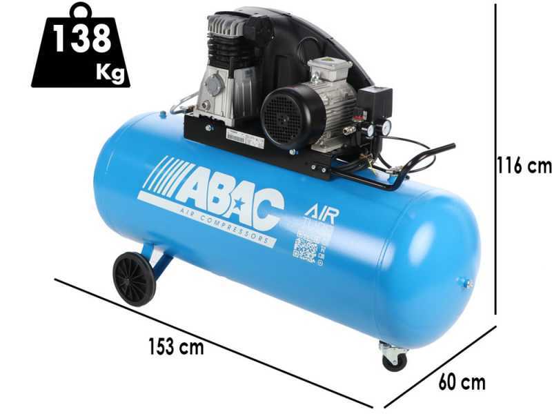 ABAC EXT A39B 270 CT4 &ndash; Drehstrombetriebener Elektroluftkompressor mit Riemenantrieb &ndash; 4-PS-Motor &ndash; 270 Liter