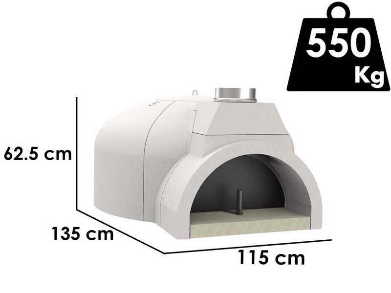 Edilmark FP 100N - Einbau-Holzbackofen mit Backfl&auml;che &Oslash; 100 cm - f&uuml;r 5 Pizzen