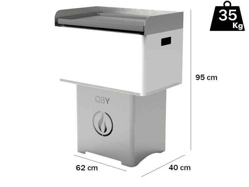 Linea VZ QBY wei&szlig; - Tragbarer Pelletgrill mit Pyrolyse-Technologie