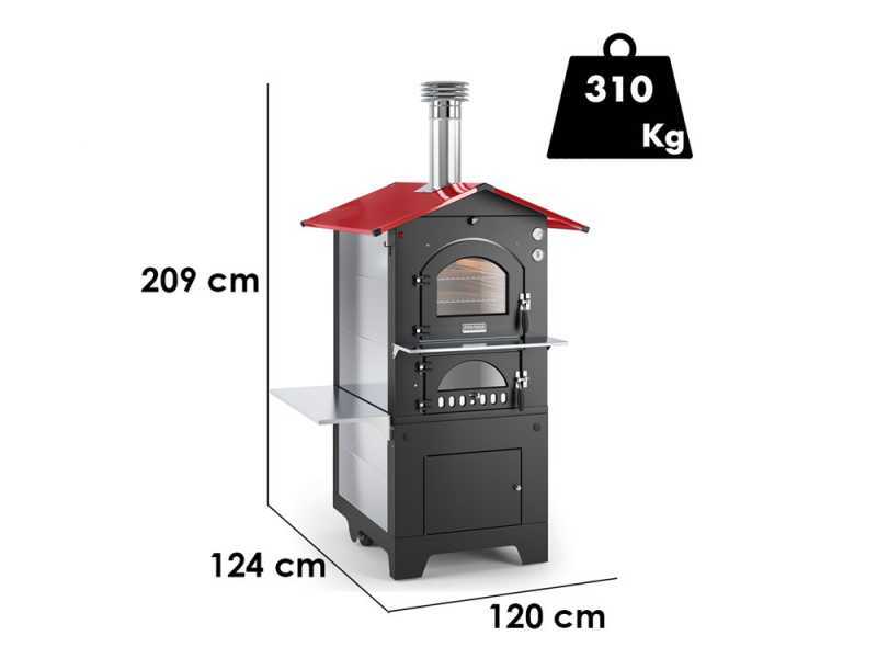 Fontana Rosso - Holzbackofen f&uuml;r den Au&szlig;enbereich 80X45 cm