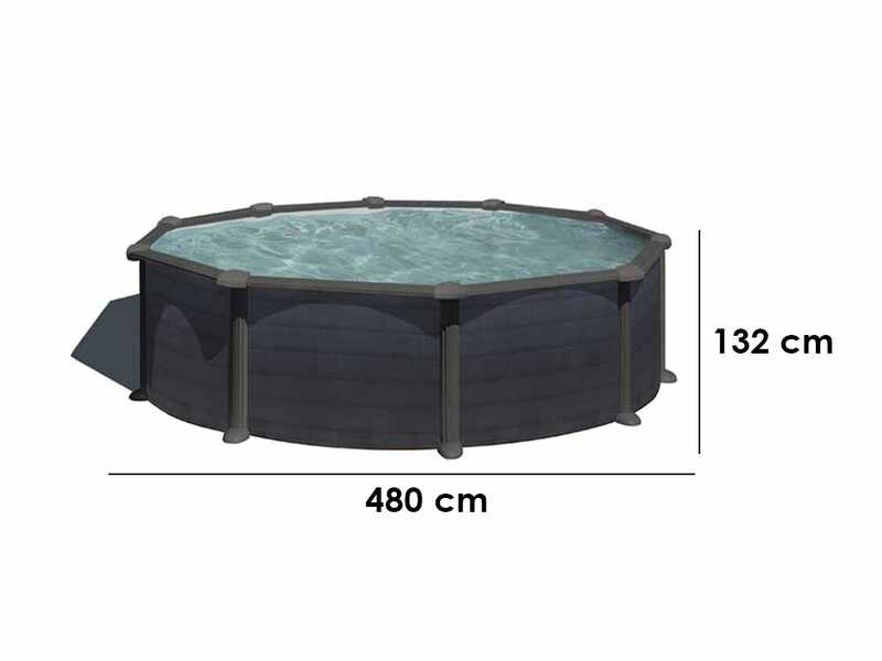 Gre Granada Rundbecken &Oslash;460 x 132 cm - Stahlwandpool