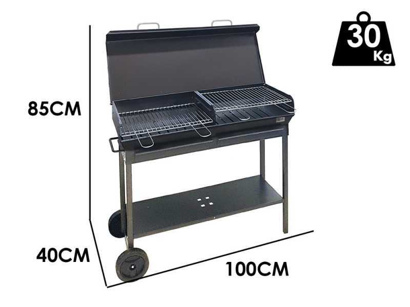 Seven Italy Vulcano Big - Holzkohlegrill aus Schmiedeeisen - 2x 47,5x37cm