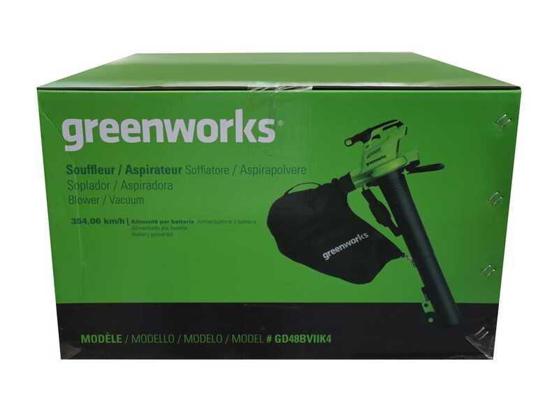 Greenworks GD48BVIIK4- Akku-Laubbl&auml;ser/Laubsauger,  48V/4Ah