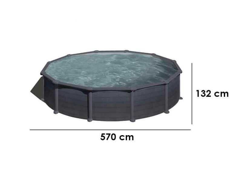 Gre Granada Roundbecken &Oslash;550 x 132 cm - Stahlwandpool