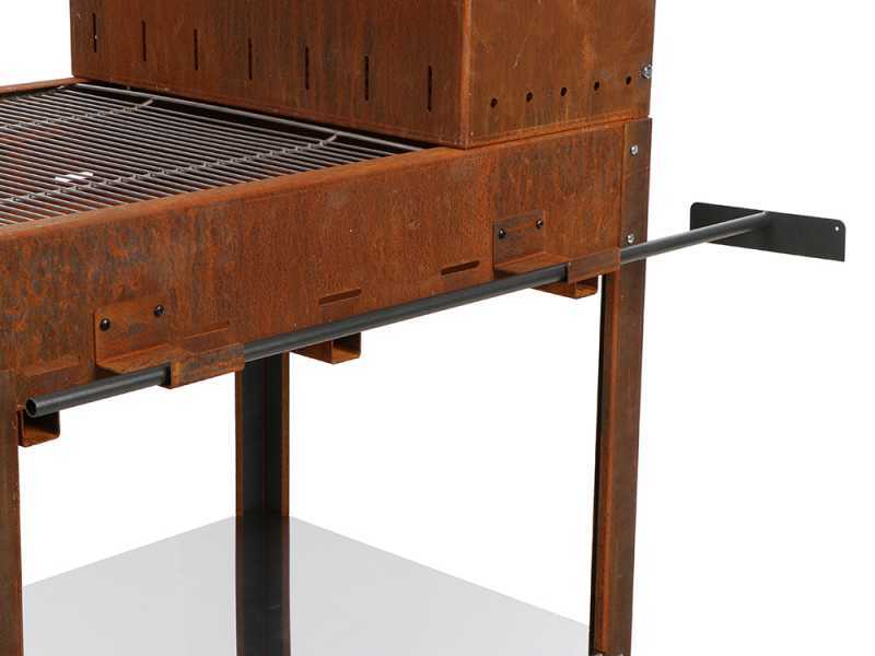 Holz- und Kohlegrill Super Flipper aus Cortenstahl