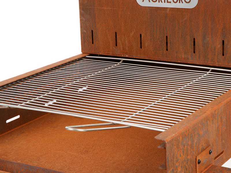 Holz- und Kohlegrill Super Flipper aus Cortenstahl