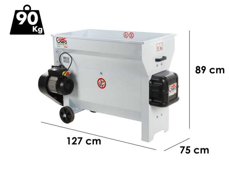 GRIFO DVEP30 - Elektrische Abbeermaschine mit Wanne - mit Schutzvorrichtungen