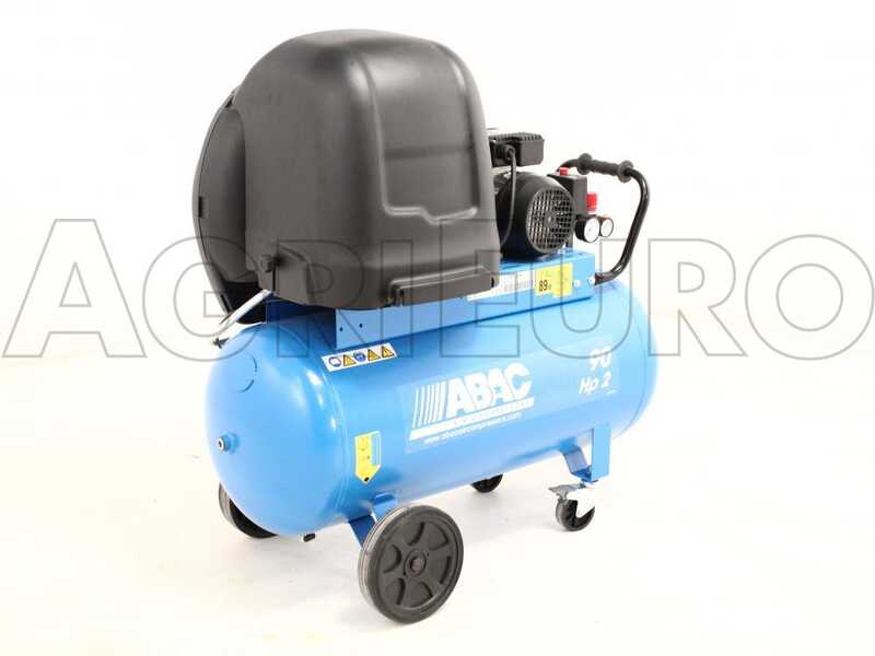 ABAC SILENT A29B 90 CM2 - Schallged&auml;mpfter einphasiger riemengetriebener elektrischer Luftkompressor - 2 PS Motor - 90 l