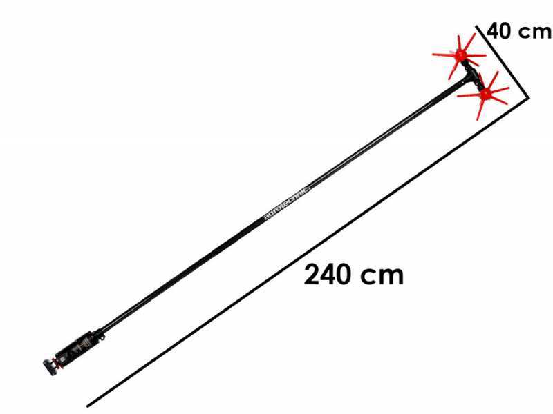 Agrotechnic X.16 Superschnell - elektrischer Olivenr&uuml;ttler - Rotationsbewegung - Karbonstange 200 cm