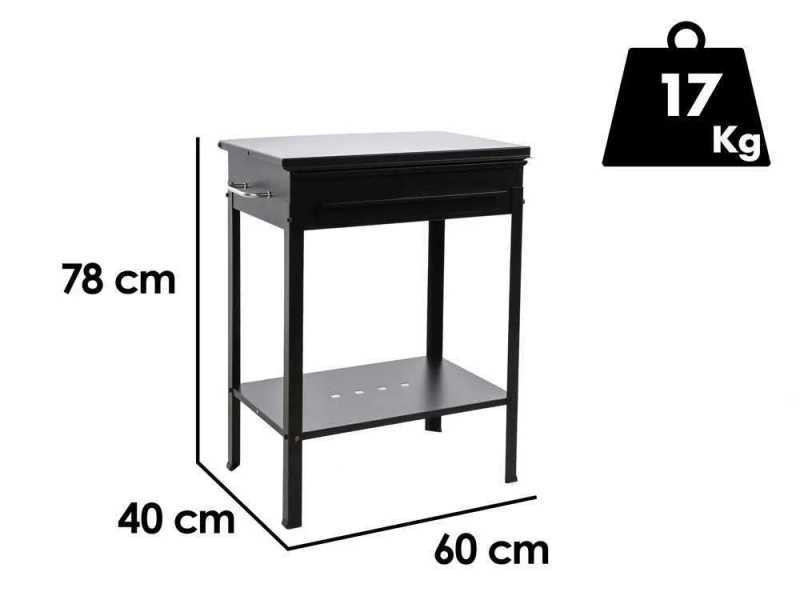 Seven Italy Stromboli Large - Holzkohlegrill aus schwerem Eisen - 57,5x37cm