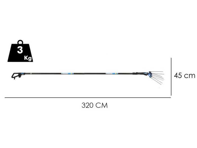 Campagnola MASTER PLUG-IN - Stange aus Carbon und Aluminium 150-220 cm - Elektrischer Olivenr&uuml;ttler