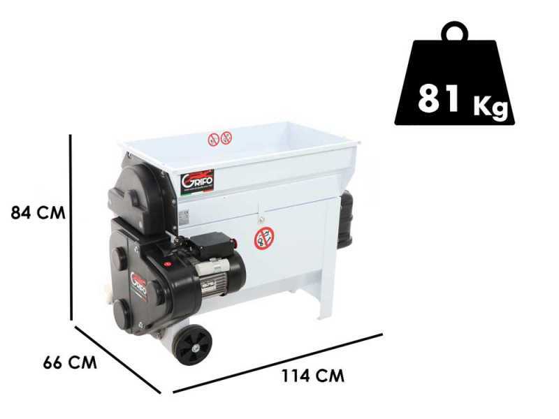 Grifo DVEP20 - Elektrische Abbeermaschine mit Wanne - Mit Schutzvorrichtungen