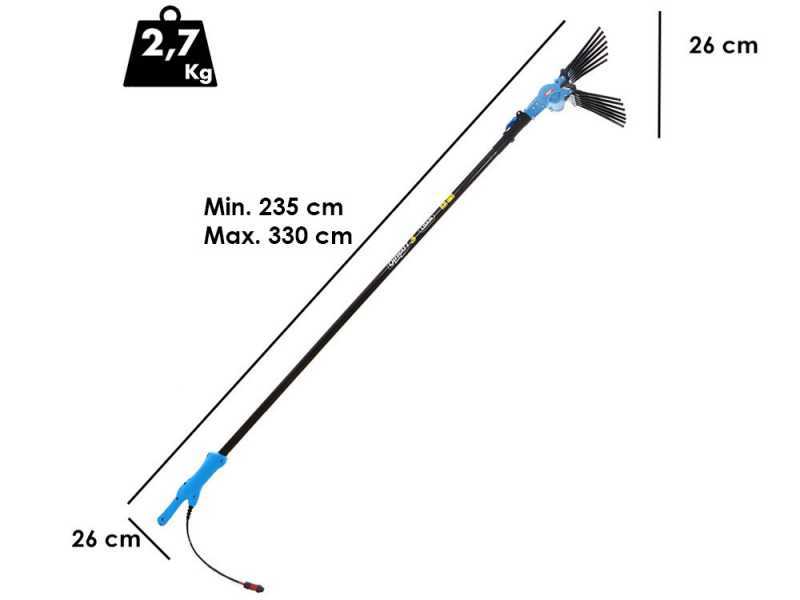 Lisam Oliwatt 3 - Elektrischer Olivenr&uuml;ttler Teleskopstange - Batterie 12V 56Ah